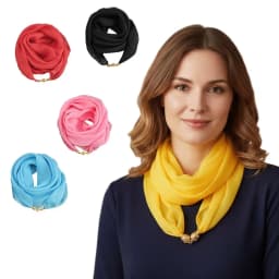 Neck Protection Soft Cotton Magnetic Scarf 65x65cm Floral Print Square Scarf Magnetic Buckle Women Neckerchief Women Fashion