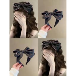 Multi Layered Big Bow Knot Headbands for Women Daily Party Headpiece Solid Crepe Cloth Adult Shopping Holiday Hairbands
