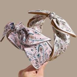 2-Pack Vintage Cashew Flower Bow Headbands, Gentle and Elegant Style, Suitable for Matching with Shirts/Dresses, Daily Outings,