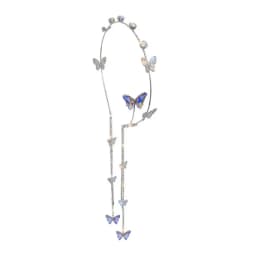 Pearl Butterfly Tassel Headband for Women Crystal Rhinestone Handmade Wedding Headdress Headband WomanHair Accessories Tiara