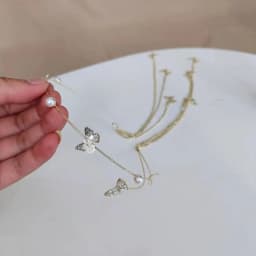 Pearl Butterfly Tassel Headband for Women Crystal Rhinestone Handmade Wedding Headdress Headband WomanHair Accessories Tiara