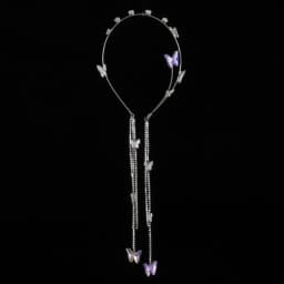 Pearl Butterfly Tassel Headband for Women Crystal Rhinestone Handmade Wedding Headdress Headband WomanHair Accessories Tiara