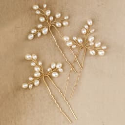 3PCS Alloy Pearl Hair Pins Set Luxury Glossy Anti Slip Styling Accessories for Wedding Bridal Party Women Girls 11x6cm