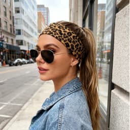 New High Elasticity Leopard Print Headband Wide-brimmed Sweat Absorbing Sports Headband Breathable Yoga Headband Sports