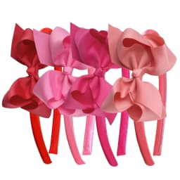 4pcs 4.5inch Grosgrain Ribbon Bows Headbands for Girls Satin Hairbands Hair Bows Headband Party Hair Accessories