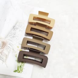 4PcsCoffee Color Medium-Sized Square Hair Clips, Suitable for Daily Use, Women's Hair Accessories, Gift Recommendation