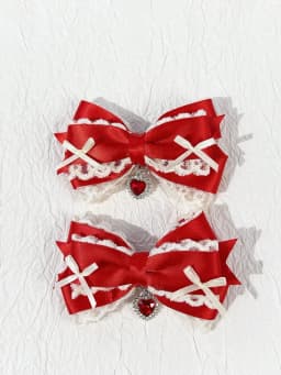 Two-piece women's lace sweet bow hair clip Lolita hair accessory, versatile alligator clip, suitable for any occasion