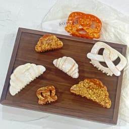 1PC Vintage Croissant Alkaline Water Knot Grab Clip, High-end Large and Small Croissant Hair Clip Back of Head Updo Shark Clip