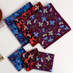 Ladies Pure Cotton Printed Handkerchief Old-fashioned Retro Absorbent Sweat Wiping Hand Towel Soft Comfortable Square Towel 43cm