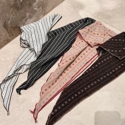 Women Vintage Floral Striped Scarf Breathable Cotton Linen Blend Triangle Neck Kerchief Boho Chic Headwrap & Necklace Scarf