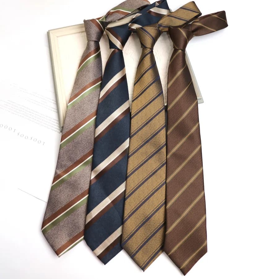 Men's retro striped burgundy navy dark green coffee hand-played gentleman business dress wedding 8CM tie