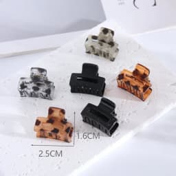 6Pcs Small Flower Hair Claw Clips for Women Girls,Matte Rectange Jaw Clips,Semicircle Barrettes for Thin Hair