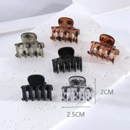 6Pcs Small Flower Hair Claw Clips for Women Girls,Matte Rectange Jaw Clips,Semicircle Barrettes for Thin Hair