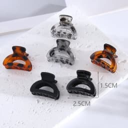 6Pcs Small Flower Hair Claw Clips for Women Girls,Matte Rectange Jaw Clips,Semicircle Barrettes for Thin Hair