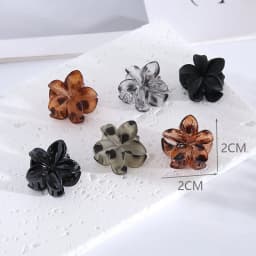 6Pcs Small Flower Hair Claw Clips for Women Girls,Matte Rectange Jaw Clips,Semicircle Barrettes for Thin Hair
