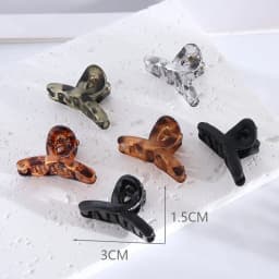 6Pcs Small Flower Hair Claw Clips for Women Girls,Matte Rectange Jaw Clips,Semicircle Barrettes for Thin Hair