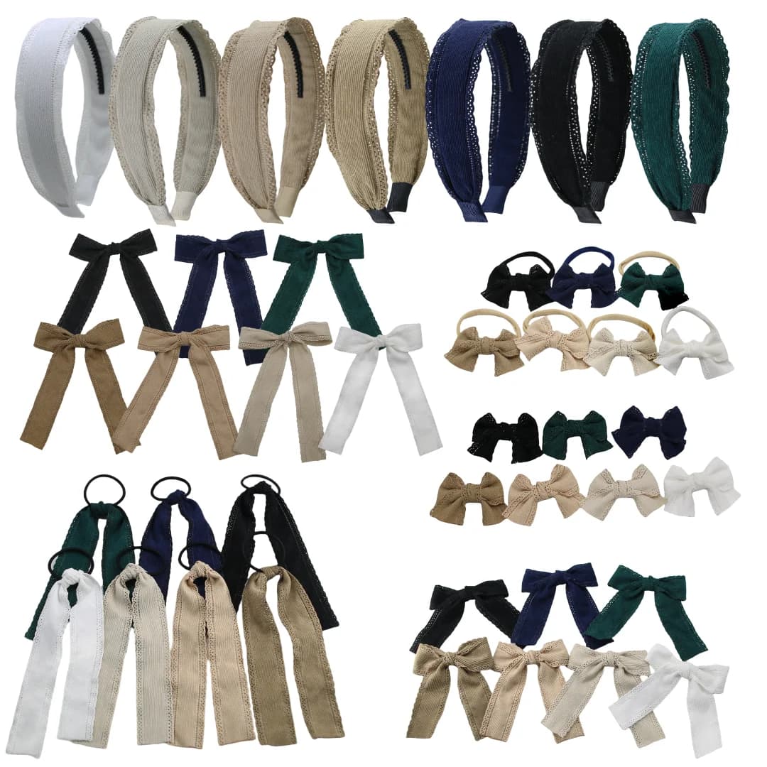 Fashion Cordury Flat Band Large Hair headband Baby Mini clip Kids School Hair Accessories hairband