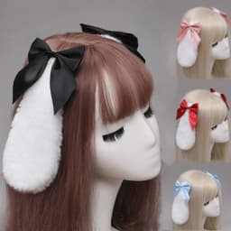 Adorable Plush Bunny Ears Hairpin Soft Cute Design Rabbit Hairclips Droopy Rabbit Lolita Hairclips Costume Parties Accessory