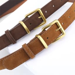 Luxury Suede Pu Leather Belt for Women, Vintage Style with Gold Pin Buckle, 2.8cm Wide Waistband for Dresses & Jeans Accessories