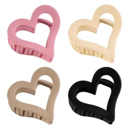 1PC Heart - Shaped Hair Claw Clips Set, Multiple Colors, Cute Hair Accessories For Women