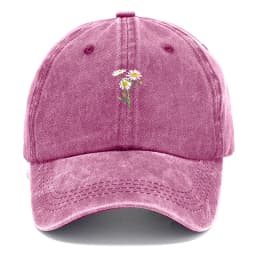 Embroidery Flowers Baseball Cap Washed Cotton Vintage Dad Hat Fashion Streetwear Hip Hop Adjustable Unisex Casual Summer Cap