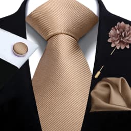 Men's Solid Necktie Cufflinks Pocket Square Lapel Pin Flower Brooch Elegant Man Wedding Shirt Accessory Set Suit Groomsmen Gifts