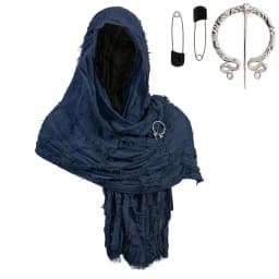 Fashion Medieval Style Medieval Cloak With Viking Brooch Beggar Style Hooded Shawl Scarf Scarf Cape Streetwear