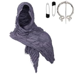 Fashion Medieval Style Medieval Cloak With Viking Brooch Beggar Style Hooded Shawl Scarf Scarf Cape Streetwear