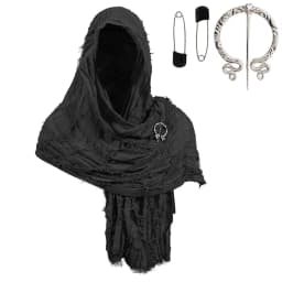 Fashion Medieval Style Medieval Cloak With Viking Brooch Beggar Style Hooded Shawl Scarf Scarf Cape Streetwear