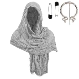 Fashion Medieval Style Medieval Cloak With Viking Brooch Beggar Style Hooded Shawl Scarf Scarf Cape Streetwear