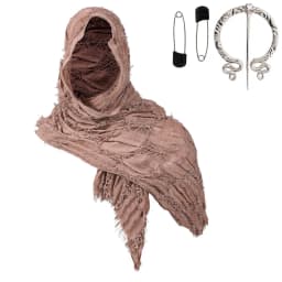 Fashion Medieval Style Medieval Cloak With Viking Brooch Beggar Style Hooded Shawl Scarf Scarf Cape Streetwear