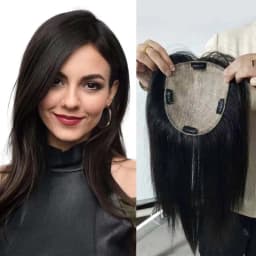 Human Hair Topper With 4 Clips In Silk Top Skin Base Virgin European Hair Toupee for White Women Hairpiece