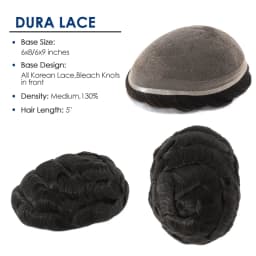 Dura Lace Natural Hairline Lace Toupee Bleached Knots Front Indian Human Hair Toupee For Men Male Hair Prosthesis Korean Lace