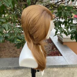 Peak Honey Brown 13X4 Synthetic Lace Front Wigs for Women Shoulder Length Mullet Cosplay Wig for Men Half Hand Tied Glueless
