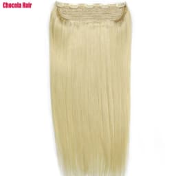 Chocala 20"-28" 1pcs Set 200g Machine Made Remy Hair One Piece Set With 5 Clips in 100% Brazilian Human Hair Extensions