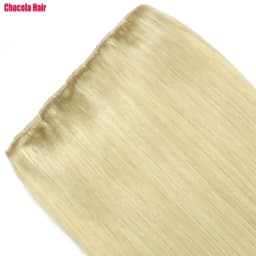 Chocala 20"-28" 1pcs Set 200g Machine Made Remy Hair One Piece Set With 5 Clips in 100% Brazilian Human Hair Extensions