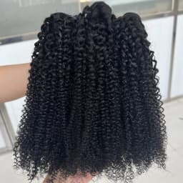 Unprocessed Raw Indian Afro Curly Bundles Human Hair 4A 4B 4C Afro Kinky Curly Human Hair Bundles Double Weft Virgin Human Hair Extensions Natural Color Soft Real Human Hair Weave Bundles For Women Daily Use Birthday Holiday Gift Kpop Popular Hairstyles