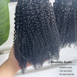 Unprocessed Raw Indian Afro Curly Bundles Human Hair 4A 4B 4C Afro Kinky Curly Human Hair Bundles Double Weft Virgin Human Hair Extensions Natural Color Soft Real Human Hair Weave Bundles For Women Daily Use Birthday Holiday Gift Kpop Popular Hairstyles