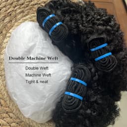 Unprocessed Raw Indian Afro Curly Bundles Human Hair 4A 4B 4C Afro Kinky Curly Human Hair Bundles Double Weft Virgin Human Hair Extensions Natural Color Soft Real Human Hair Weave Bundles For Women Daily Use Birthday Holiday Gift Kpop Popular Hairstyles