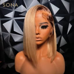 Ash Blonde Ombre Lace Front Wig Honey Blonde 13x6 HD Transparent Lace Frontal Wig Colored Human Hair Bob Wigs With Dark Root