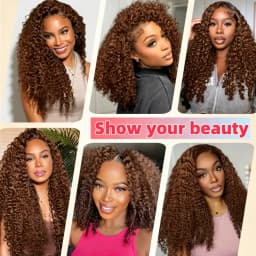 Burmese Curly Chocolate Brown Crochet Hair 60g Pre-Separated Invisible Knotless Human Crochet Hair Reusable Lightweight Hair Extensions For Women