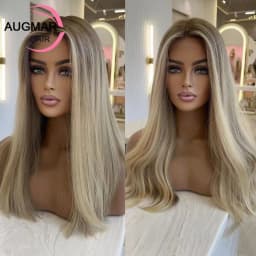 13x4 Ash Blonde Highlight Wig Human Hair Glueless 13x6 Straight Lace Front Wigs Transparent Body Wave Human Hair Wigs For Women