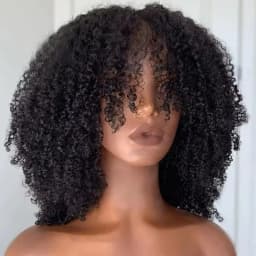 Short Pixie Bob Cut Human Hair Wigs With Bangs Afro Kinky Curly Full Machine Wig Highlight Honey Blonde Colored Wigs For Women