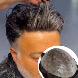 Dark Brown 1B65 Black Grey Natural Hairline Durable Men‘’s Toupee 100% Human Hair Wig Microskin Silicone Full PU Capillary Pro