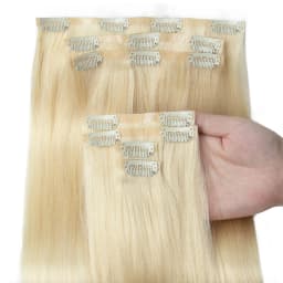 Seamless PU Clip In Hair Extensions Human Hair Invisible PU Clip on Hair For Thin Raw Hair 7PCS 12-24inch 100G-120G