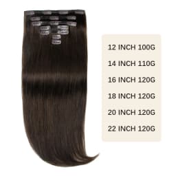 Seamless PU Clip In Hair Extensions Human Hair Invisible PU Clip on Hair For Thin Raw Hair 7PCS 12-24inch 100G-120G