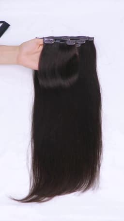 Seamless PU Clip In Hair Extensions Human Hair Invisible PU Clip on Hair For Thin Raw Hair 7PCS 12-24inch 100G-120G