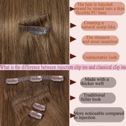 Seamless PU Clip In Hair Extensions Human Hair Invisible PU Clip on Hair For Thin Raw Hair 7PCS 12-24inch 100G-120G