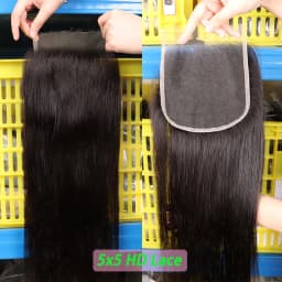 4x6 HD Closure Raw Straight Hair 13x4 Invisible Lace Front human Hair With 4x4 5x5 HD Closure Melt Skins Swiss Lace