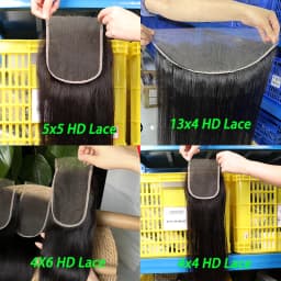 4x6 HD Closure Raw Straight Hair 13x4 Invisible Lace Front human Hair With 4x4 5x5 HD Closure Melt Skins Swiss Lace